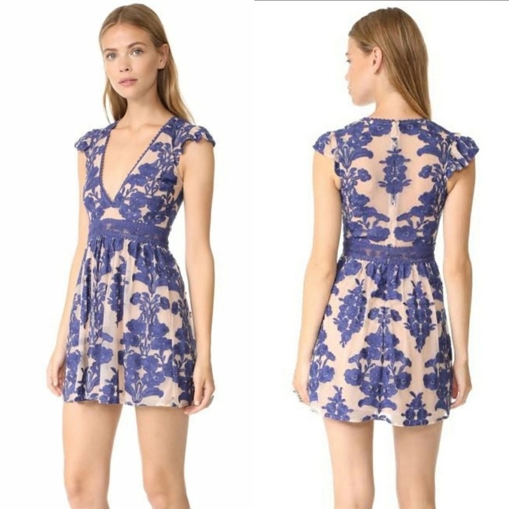for love and lemons temecula dress mini in blue